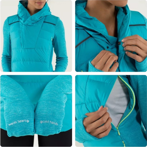 Lululemon Fluff Off Pullover Goose Down Light Aqua Blue Sz 6 - Picture 3 of 17